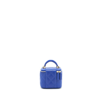 Chanel 21K mini Top handle Vanity with Chain Blue L