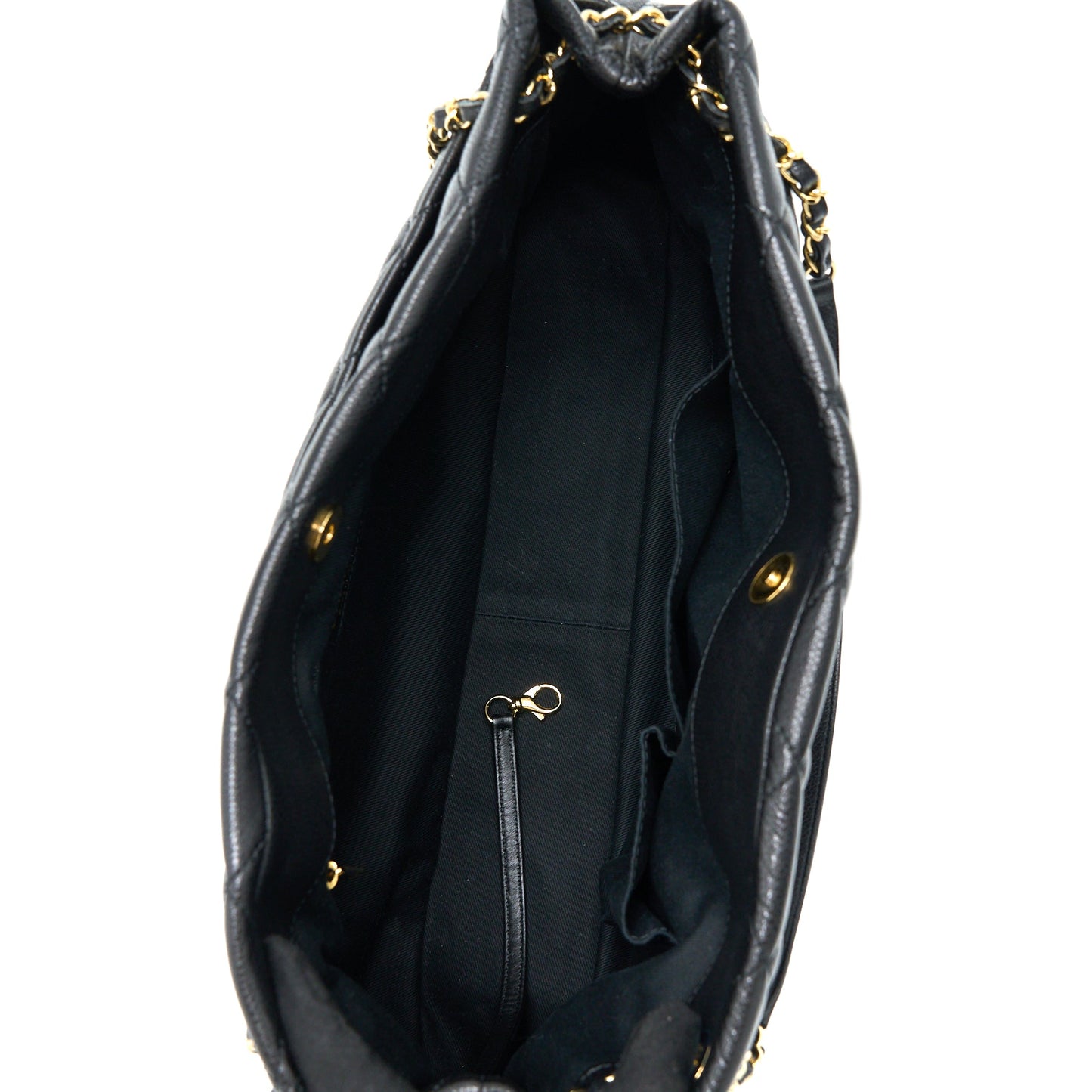 Chanel Matelasse Chain Tote Bag Caviar Black