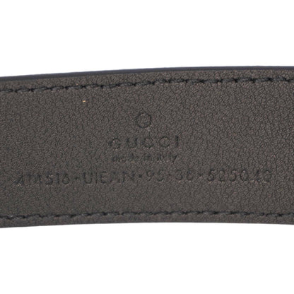 GUCCI Double G Buckle Marmont Bee Print Leather Belt Black 411516 Size 95.38