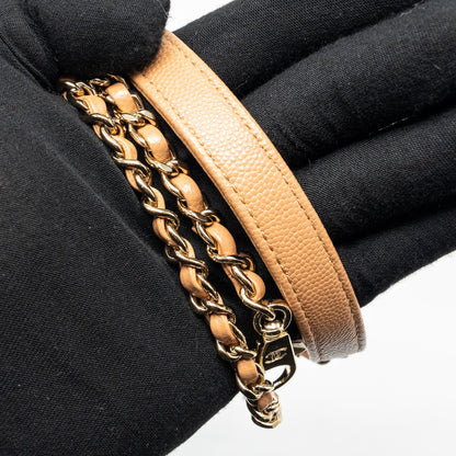 Chanel 21P Small Coco Handle Caviar caramel L