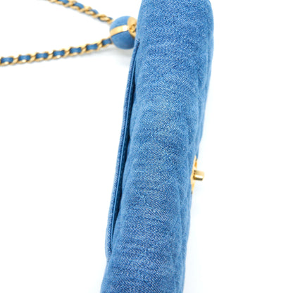 Chanel Pearl Crush Wallet on Chain Denim Light Blue  (Microchip)