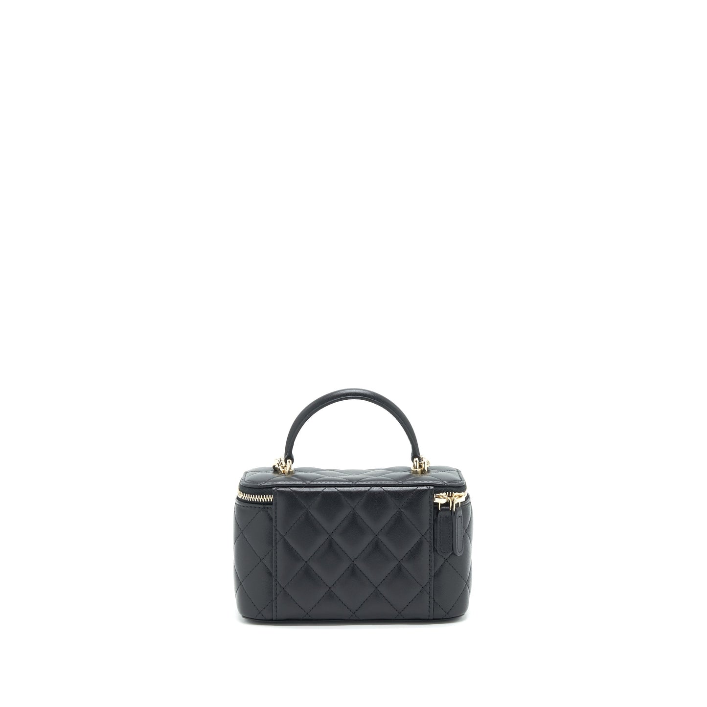 Chanel 21K top handle rectangular Vanity with chain Black L