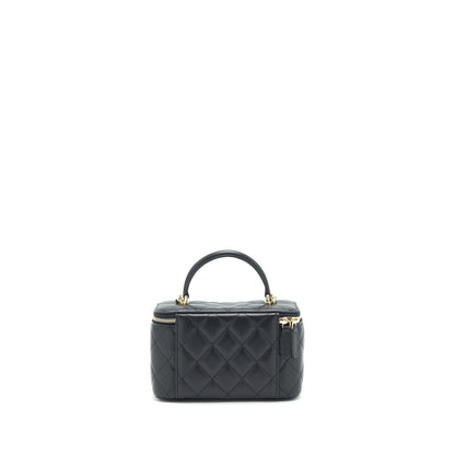 Chanel 21K top handle rectangular Vanity with chain Black L