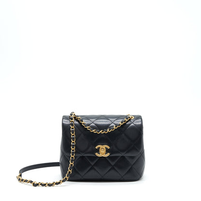Chanel 22P New Square Flap Bag Caviar Black Brushed