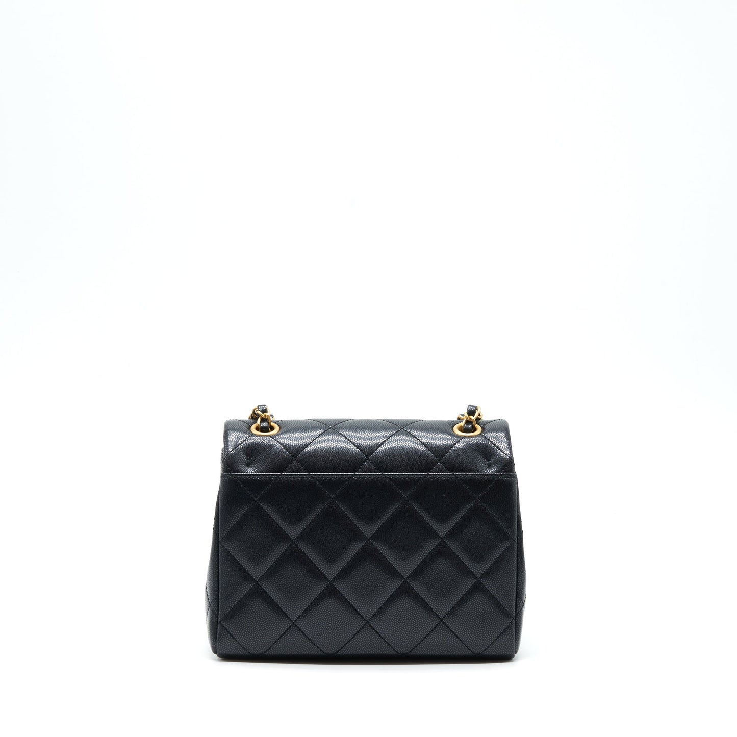 Chanel 22P New Square Flap Bag Caviar Black Brushed
