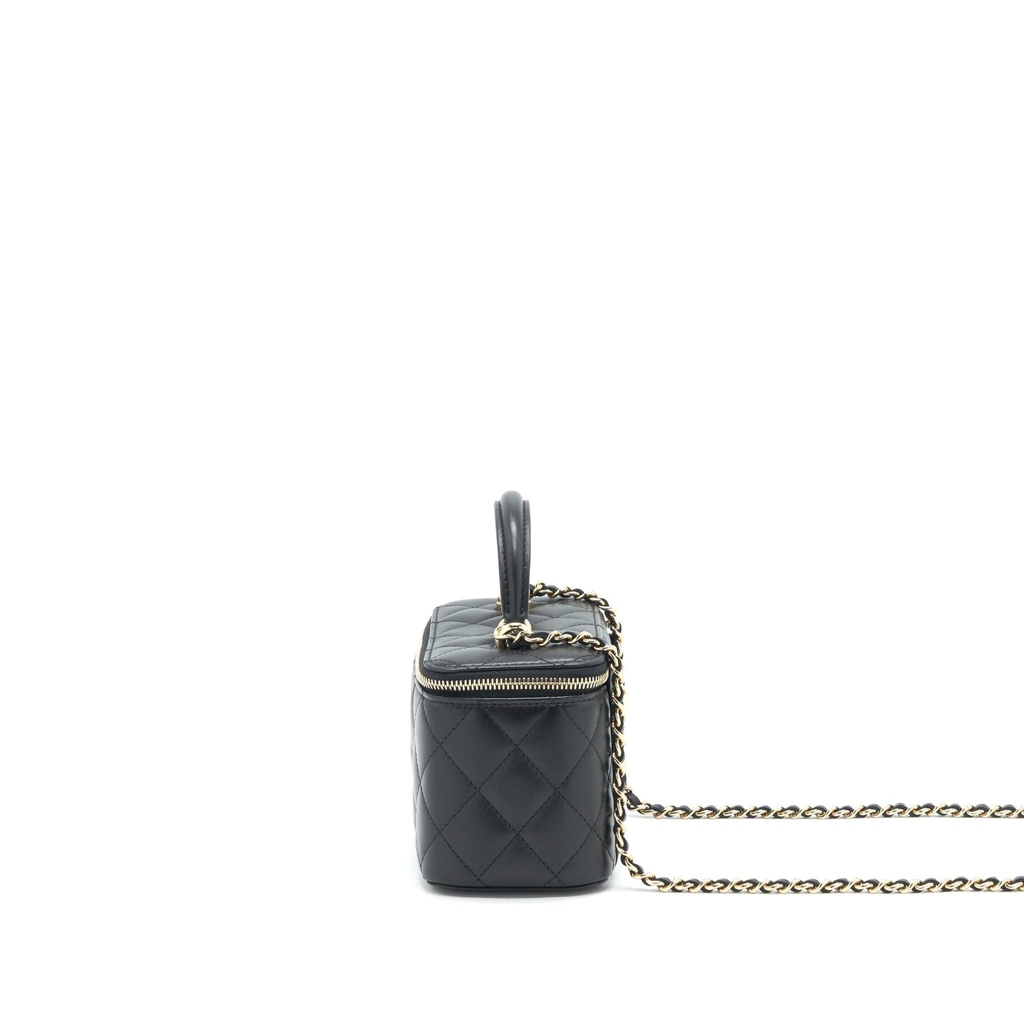 Chanel 21K Top Handle Rectangular Vanity With Chain Black L