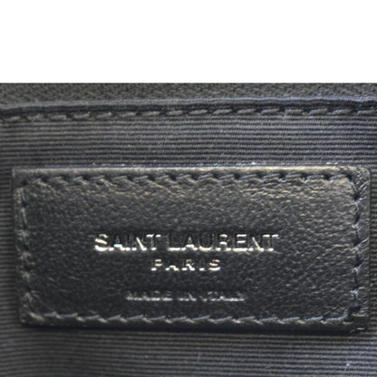 YVES SAINT LAURENT Niki Baby Crinkle Leather Shoulder Bag Black