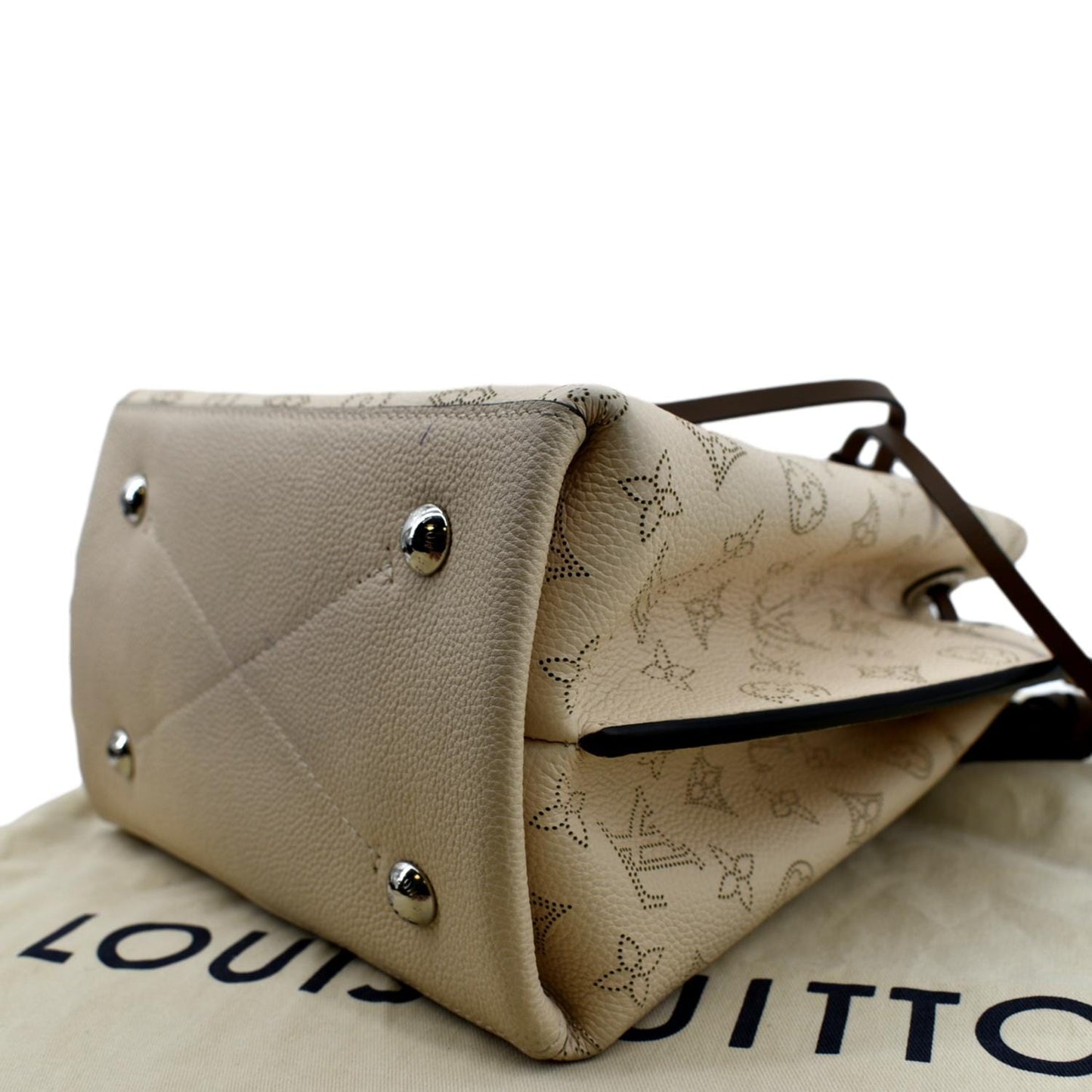 LOUIS VUITTON Muria Mahina Perforated Leather Crossbody Bag Creme