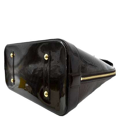 LOUIS VUITTON Alma GM Monogram Vernis Leather Satchel Bag Amarante