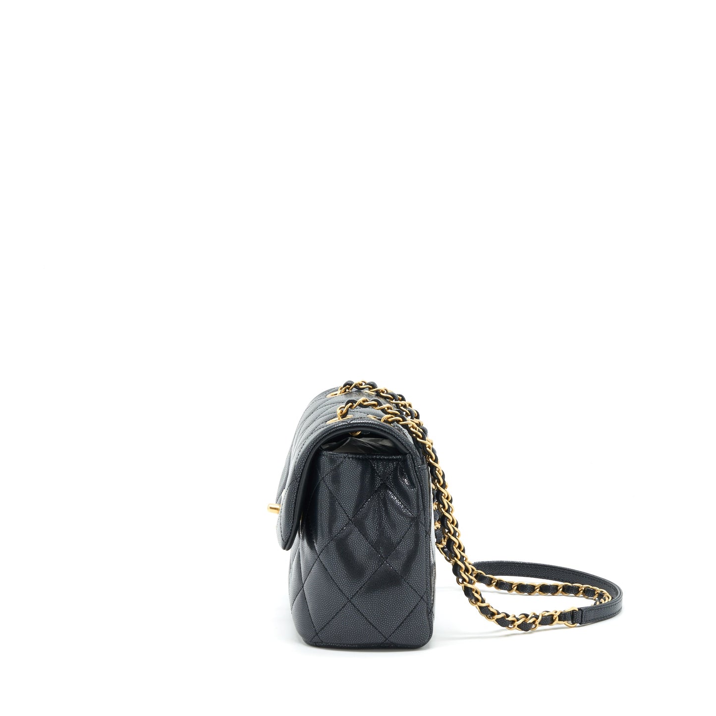 Chanel 22P New Square Flap Bag Caviar Black