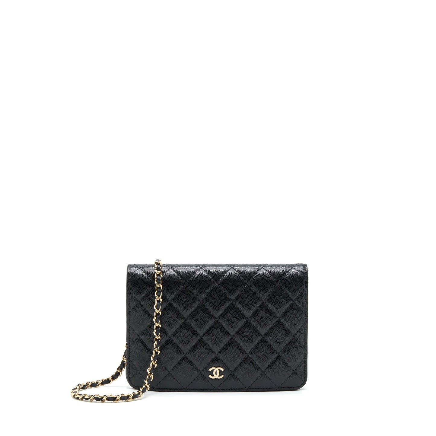 Chanel 22P 2 In 1 Wallet On Chain Caviar Black L