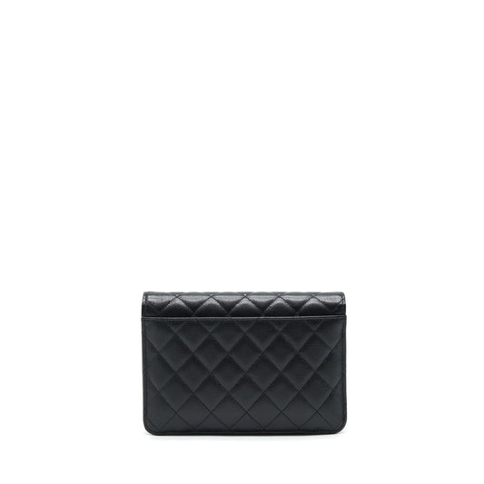 Chanel 22P 2 In 1 Wallet On Chain Caviar Black L
