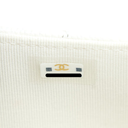 Chanel 23C Coco Love Mini Flap Bag with Chain Caviar White Brushed  (Microchip)