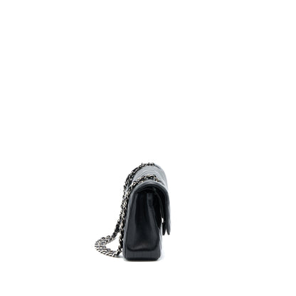 Chanel Medium Classic Double Flap Bag Chevron Caviar Black