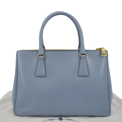 PRADA Galleria Double-Zip small Saffiano Leather Tote Bag Light Blue