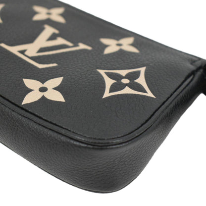 LOUIS VUITTON Mini Pochette Bicolor Monogram Empreinte Accessoires Pouch Black
