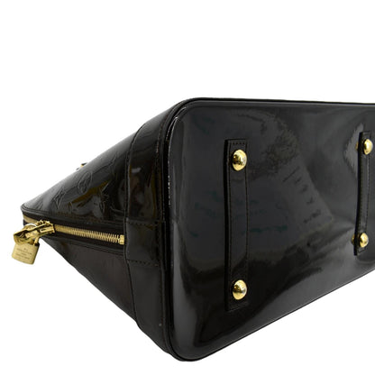 LOUIS VUITTON Alma GM Monogram Vernis Leather Satchel Bag Amarante