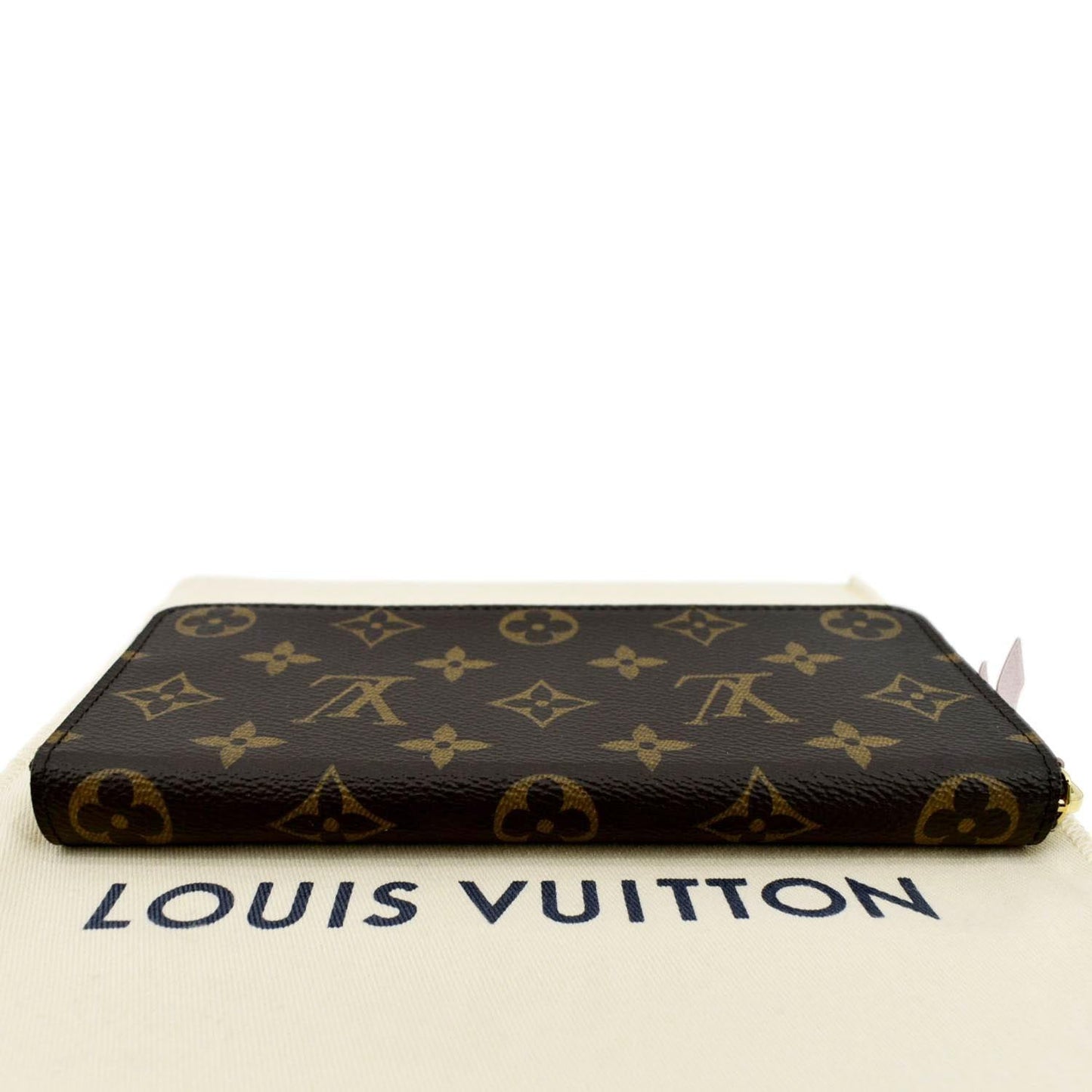 LOUIS VUITTON Clemence Monogram Canvas Zippy Wallet Brown