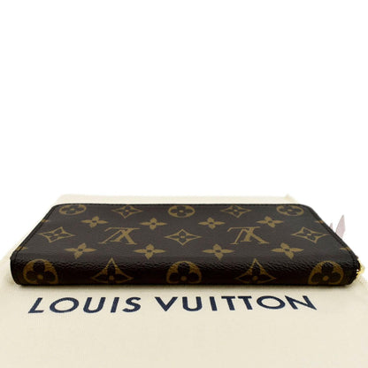 LOUIS VUITTON Clemence Monogram Canvas Zippy Wallet Brown