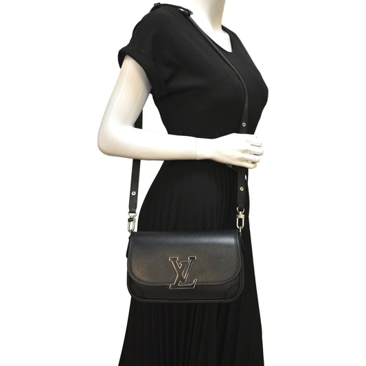 LOUIS VUITTON Buci Epi Grained Leather Shoulder Bag Black