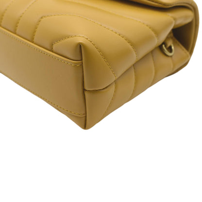 YVES SAINT LAURENT Mini Loulou Leather Crossbody Bag Yellow