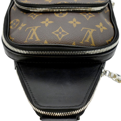 LOUIS VUITTON Avenue Sling Monogram Canvas Backpack Bag Brown