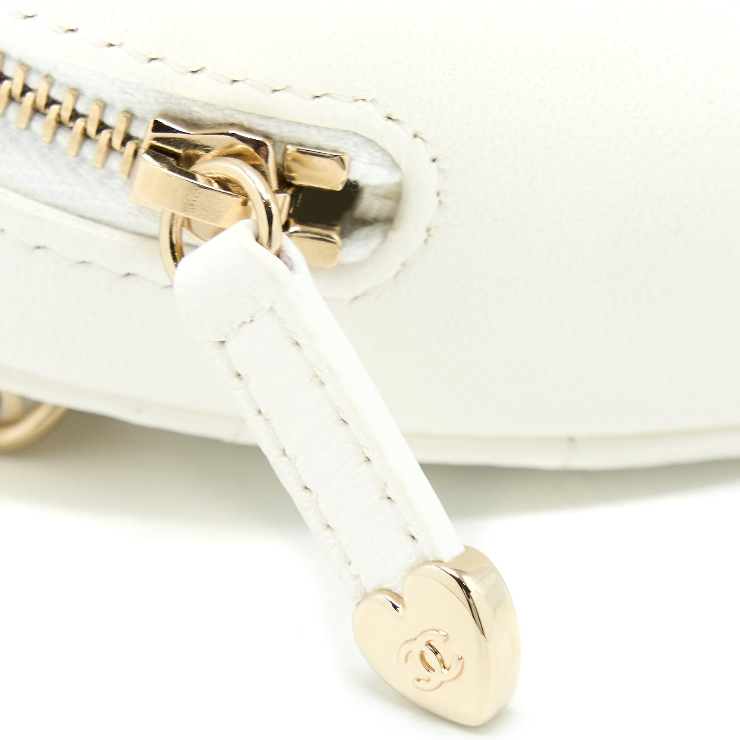 Chanel Heart Belt Bag Lambskin White L