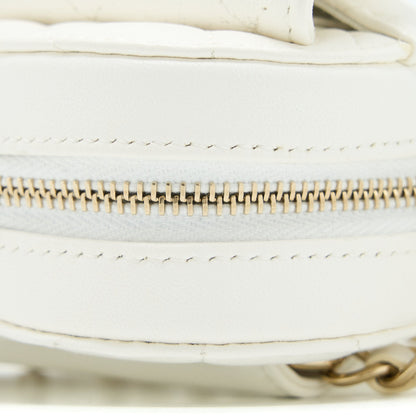 Chanel Heart Belt Bag Lambskin White L