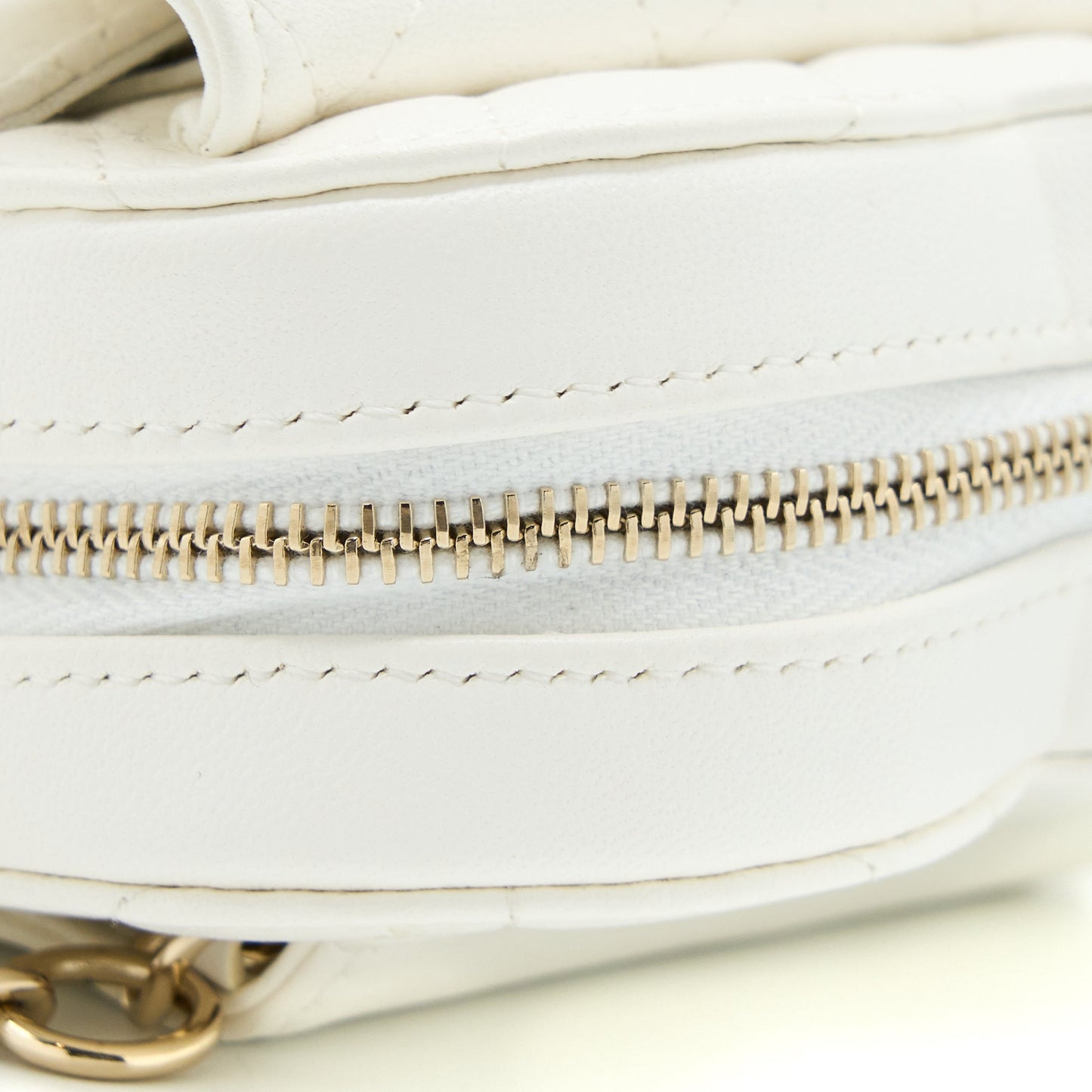 Chanel Heart Belt Bag Lambskin White L