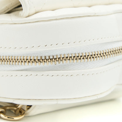 Chanel Heart Belt Bag Lambskin White L