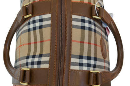 Burberry Travel Bag Nova Check Brown Leather - Burberry Luggage