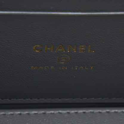 Chanel 22A Top Handle Long Vanity With Chain Lambskin Grey L