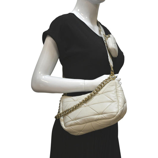 PRADA Patchwork System Nappa Leather Shoulder Bag White