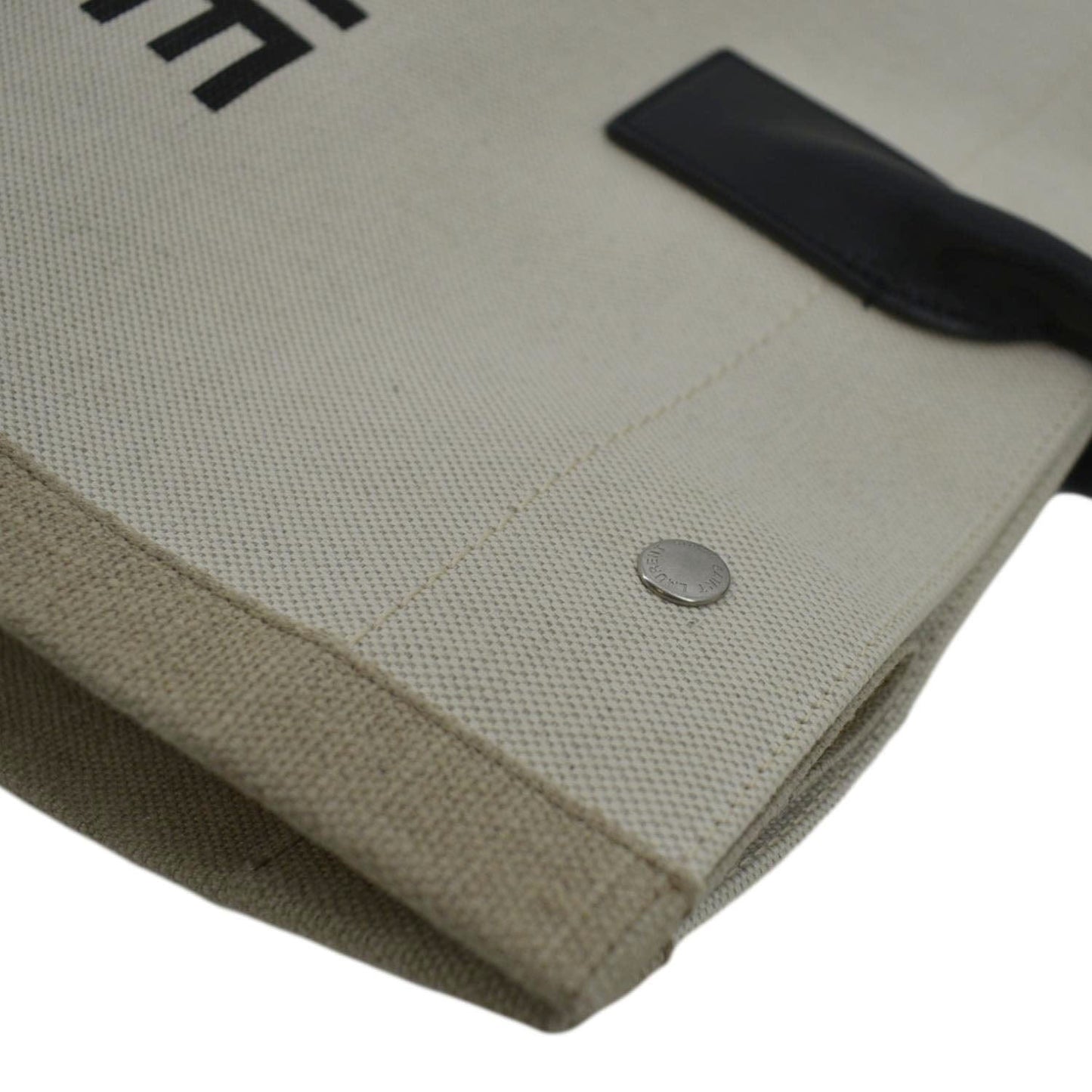 YVES SAINT LAURENT Rive Gauche Small Linen Leather Tote Griege