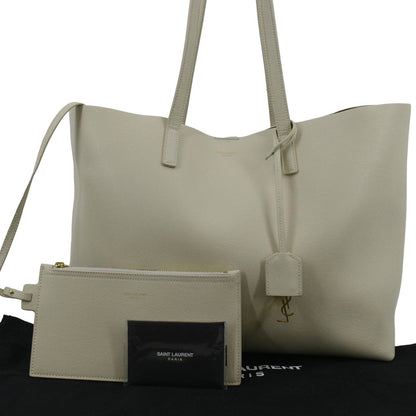 YVES SAINT LAURENT Leather Tote Bag Ivory