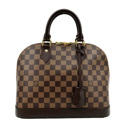 LOUIS VUITTON Alma PM Damier Ebene Satchel Bag Brown