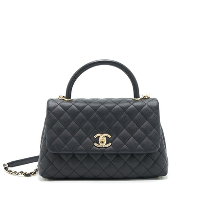 Chanel Medium Coco Handle 28cm Caviar Black L
