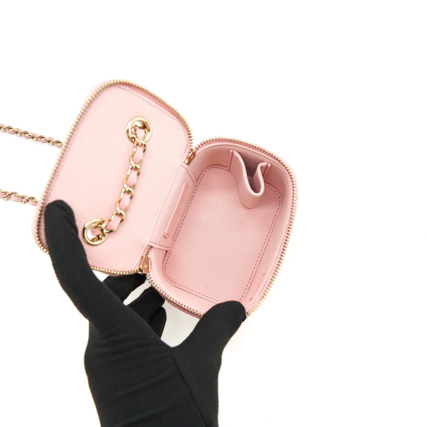 Chanel 22C Mini Vanity With Chain Caviar Pink L