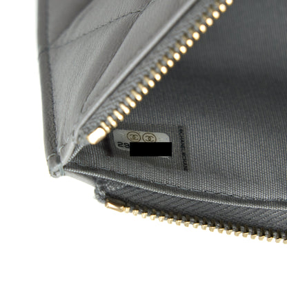 Chanel 19 Phone And Card Holder Small pouch Lambskin Grey