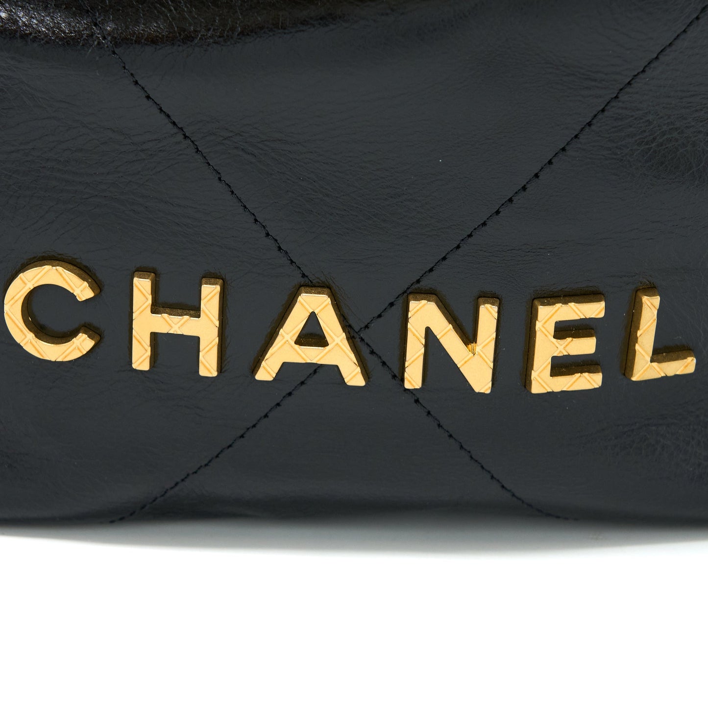 Chanel 23S Mini 22 Bag with Pearl Shiny Calfskin Black  (Microchip)