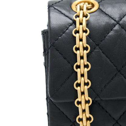 Chanel Mini 2.55 Reissue Flap Bag Aged Calfskin Black Brushed  (Microchip)