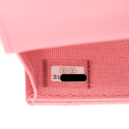 Chanel Mini Flap Waist Bag Enamel Logo Lambskin Pink
