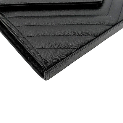 YVES SAINT LAURENT Cassandre Matelasse Chain Wallet Crossbody Bag Black