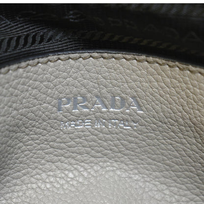 PRADA Flou Leather Shoulder Bag Grey