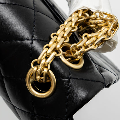 Chanel Mini 2.55 Reissue Flap Bag Aged Calfskin Black  (Microchip)