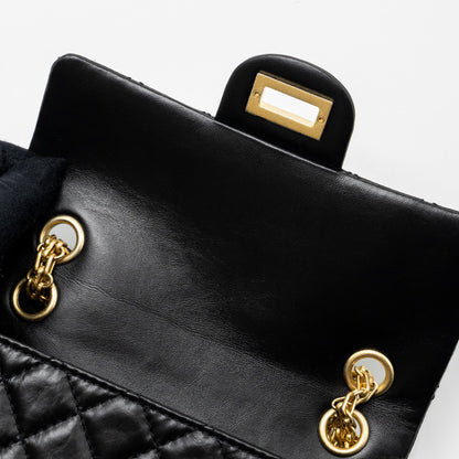 Chanel Mini 2.55 Reissue Flap Bag Aged Calfskin Black  (Microchip)