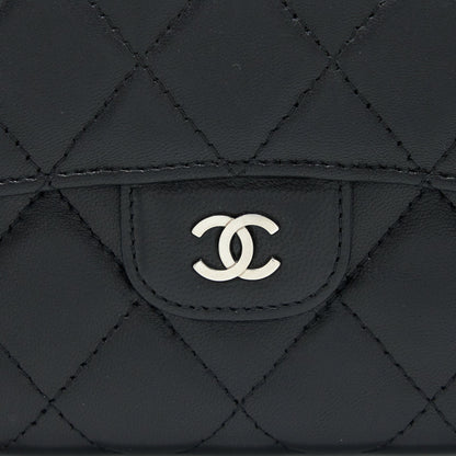 Chanel Long Flap Wallet Lambskin Black