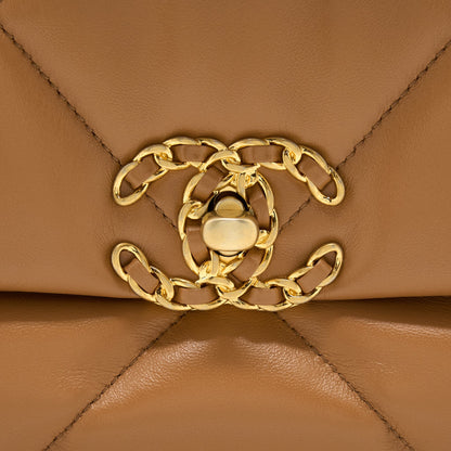 Chanel 22A Small 19 Bag Lambskin Caramel  (Microchip)
