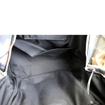 YVES SAINT LAURENT City Palm Print Canvas Backpack Bag Orange