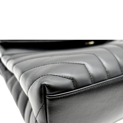 YVES SAINT LAURENT Medium Loulou Matelasse Leather Chain Shoulder Bag Black